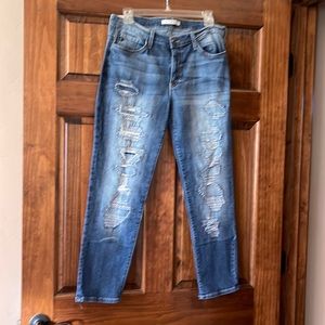 Kancan distressed jeans.  Medium wash,  size 28 with a 27 inseam.